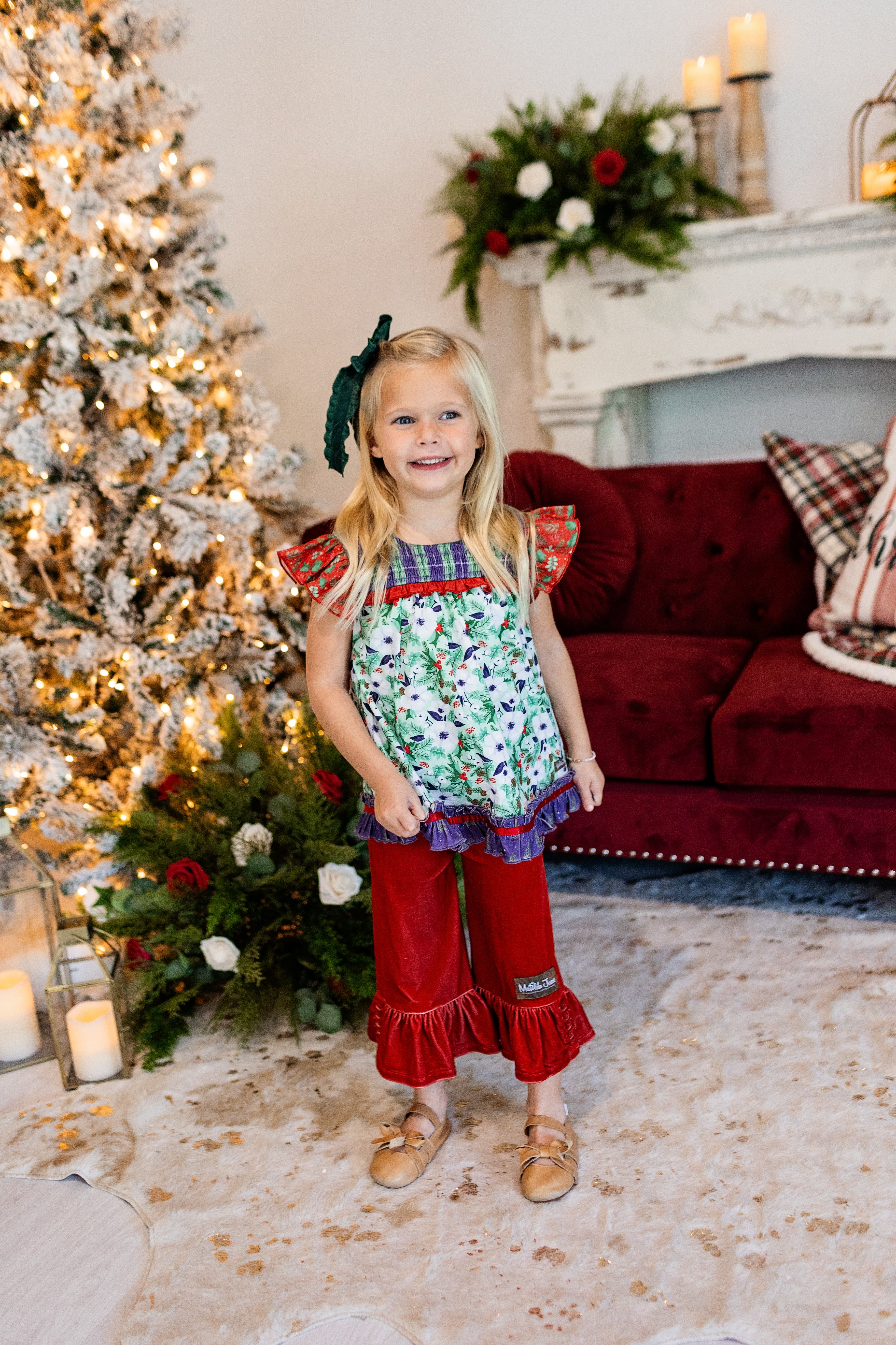 Cherry Cheer Velvet Big Ruffles - Image 15