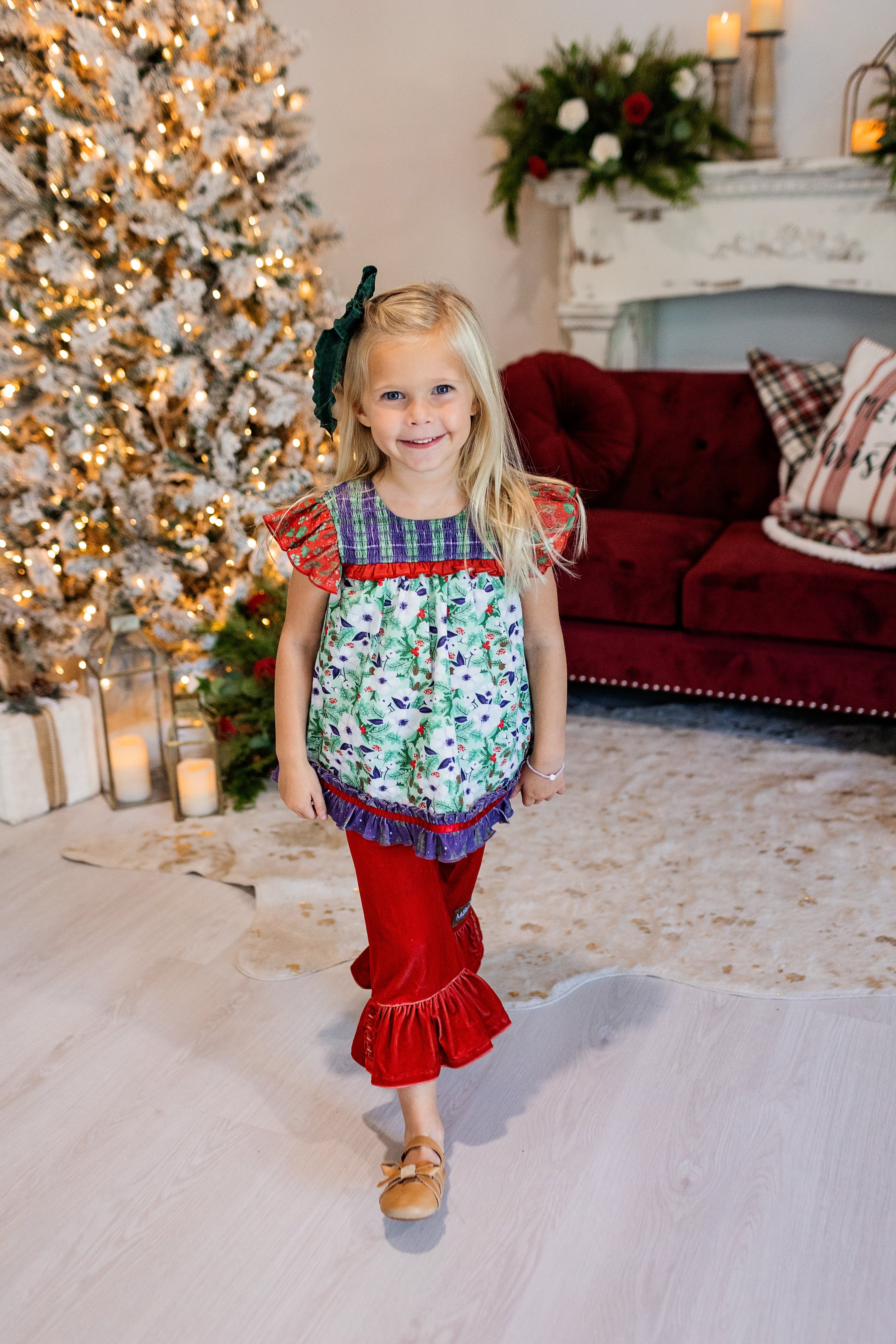 Cherry Cheer Velvet Big Ruffles - Image 17
