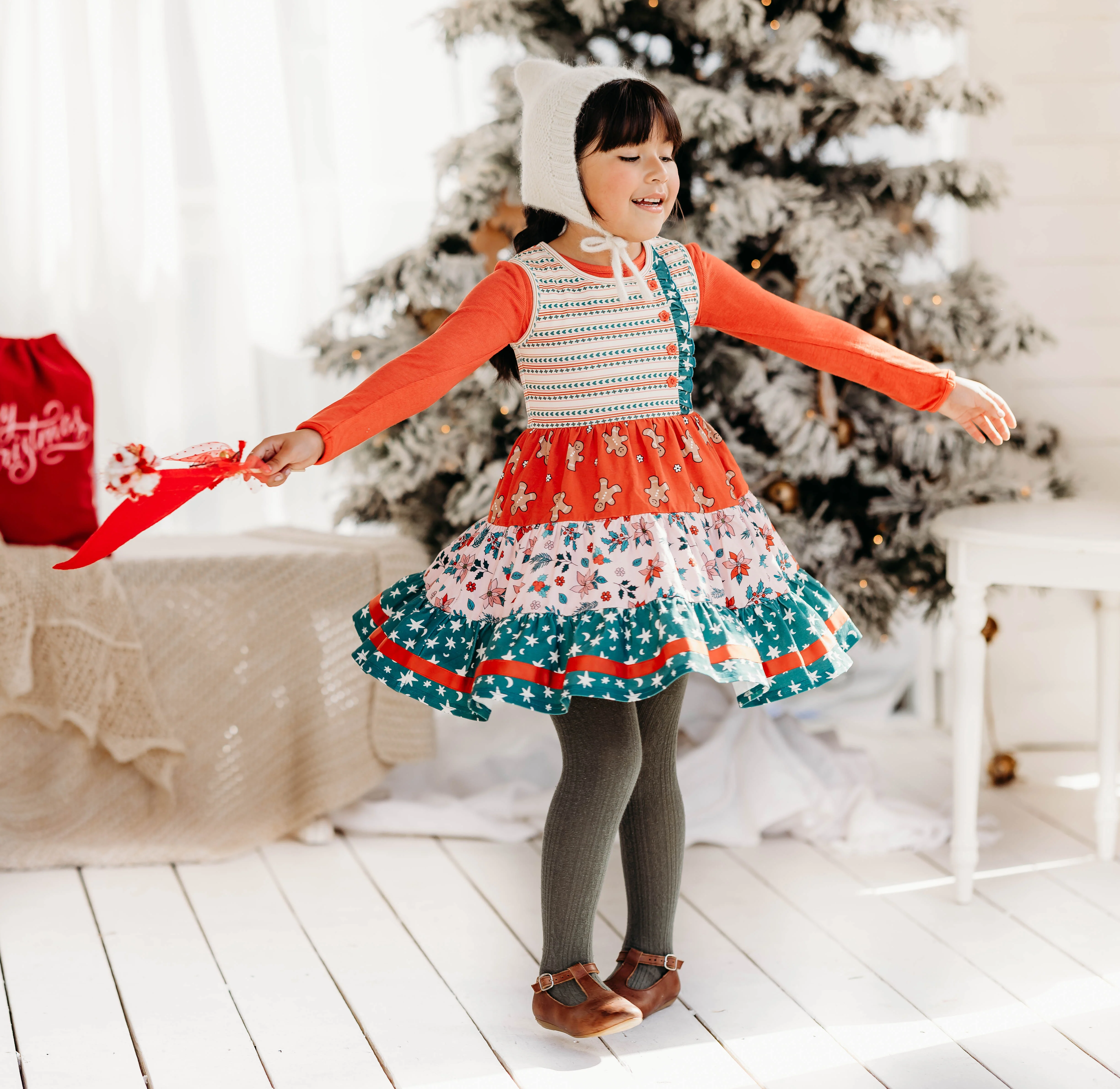 Scarlet Noel Ribbed Ruffle Top - Image 4